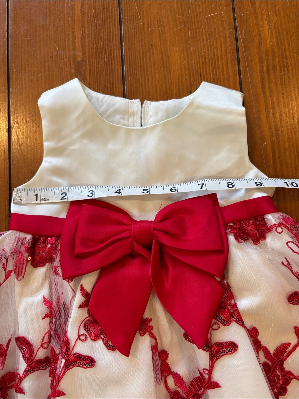 NWT Rare Editions 3 Piece Red White Floral Tulle Dress W/Jacket & Bloomers 12M
